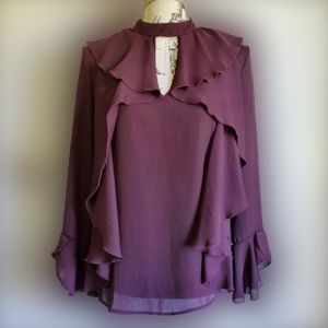 Sweet Pea Ruffled Blouse Sz XS